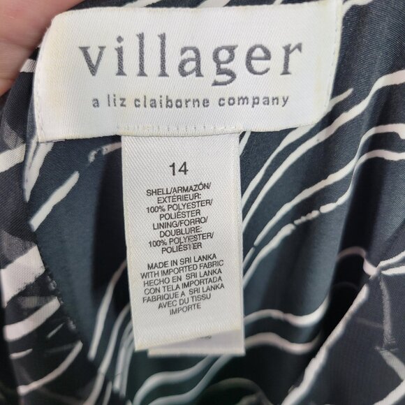 Vintage 90s Layered Slip Dress Size 14 Black White Stripe Midi Party Geometric - Picture 5 of 5